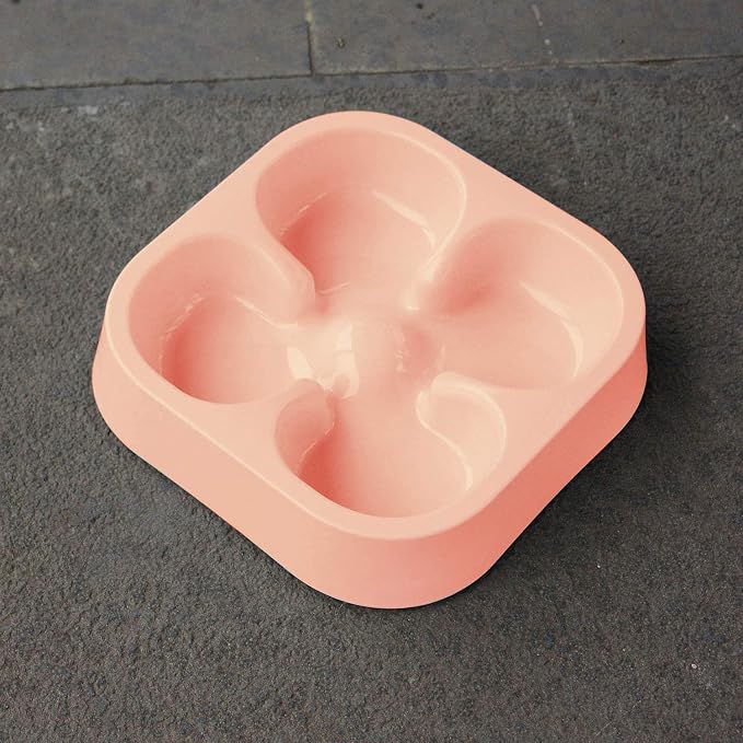 Healthy Slow Feeding Dog Bowl for French Bulldog -Slow Feeder Dog Bowl No Chocking Dog Cat Food Water Bowl with Four-Leaf Clover Pattern (Pink) - Image 7