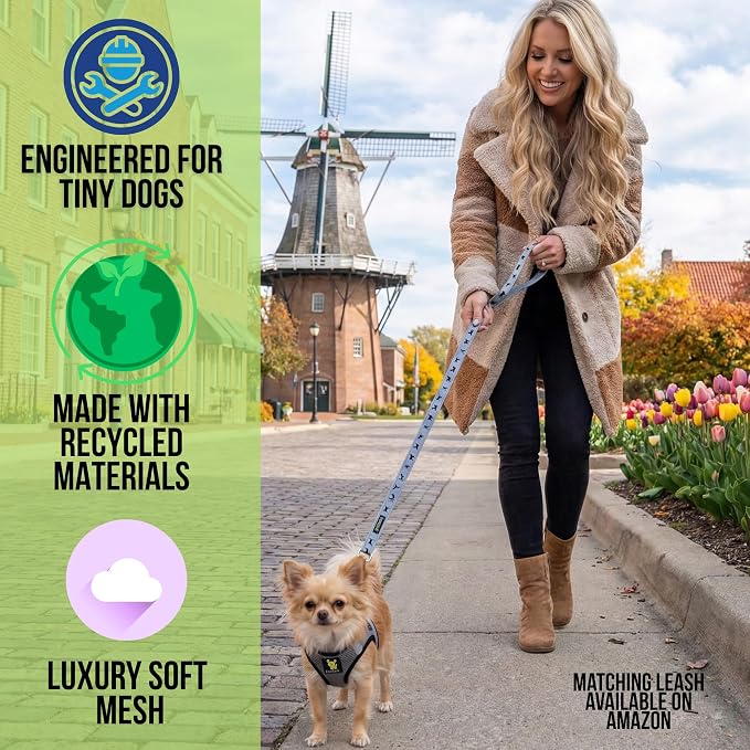 EcoBark Step in Dog Harness Reflective Soft Ultra Padded Mesh Dog Harnesses for XXS, XS, Small, and Medium Dogs Eco-Friendly Comfort Secure Halter No Pull Adjustable Pet Vest - Image 2