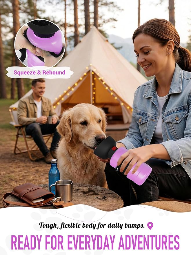 lesotc Dog Water Bottle Portable, 28oz Portable Dog Water Bottle with Bowl, Leak Proof Travel Bowl Dispenser for Dogs, One-Hand Squeeze Puppy Essentials for Walking, Hiking, Camping - Image 7