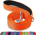 Joytale Reflective Dog Leash for Medium & Large Dogs, 6 FT x 1", Orange | Heavy Duty Nylon Webbing, Padded Handle for Comfort, Visible at Night, for Walking & Training by Joytale