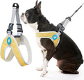 Gooby Simple Step-in III Dog Harness, Yellow, Large | Slide-to-fit chest strap; Breathable inner mesh; Scratch-resistant outer; Quick-release buckle; Durable POM leash ring by Gooby