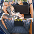 Convertible Back Seat Extender for Dogs, Foldable 400lbs Hard Bottom Dog Car Seat Cover for Back Seat, Waterproof Dog Hammock Bed Backseat Cover for Dogs in Car SUV Truck Pet Seat Cover Black M by ITNAST