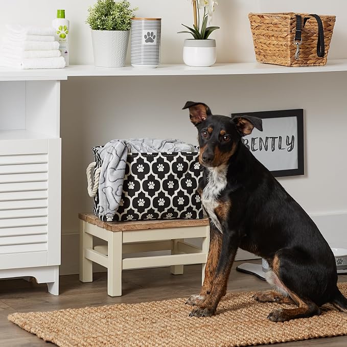 Bone Dry Pet Storage Collection Lattice Paw Print, Black, Small Rectangle - Image 5