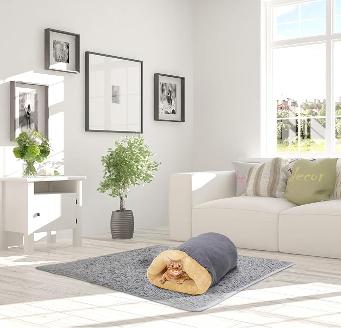 4 in 1 Self Warming Burrow Cat Bed Hideway Sleeping Cuddle Cave | Keep Warming, Machine Washable, Easy to Clean, Soft & Comfortable, Pet Beds fo Cats & Dogs, Cozy Privacy Nook - Image 7