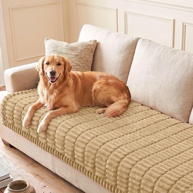 hyha Couch Cover for Dogs, Washable Non Slip Plush Flannel Sofa Protector | Thick Flannel, Anti-Slip Backing, Pet Hair & Scratch Protection, Fits Sofa & Loveseat (35.4" x 82.7") by hyha