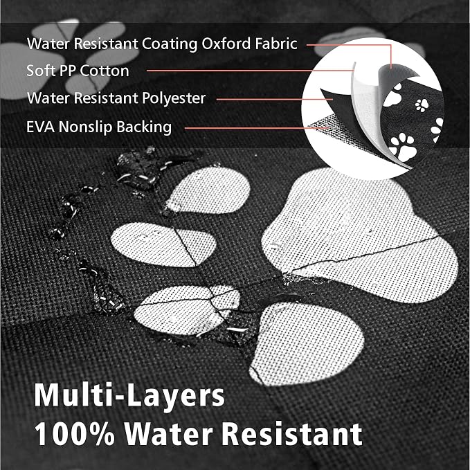 F-color SUV Cargo Liner for Dogs - Heavy Duty Trunk Cover for Midsize SUVs | Water Resistant Pet Cargo Cover with Bumper Flap, Non-Slip Trunk Mat, Dog Car Seat Cover Prevents Scratches Pet Hair Mud Dirt - Image 4