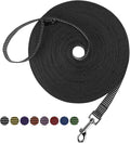 Hi Kiss Dog/Puppy Obedience Recall Training Agility Lead - 15ft 20ft 30ft 50ft 100ft Training Leash - Great for Training, Play, Camping, or Backyard(30ft,Black_White) by HiKiss