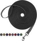 Hi Kiss Dog/Puppy Obedience Recall Training Agility Lead - 15ft 20ft 30ft 50ft 100ft Training Leash - Great for Training, Play, Camping, or Backyard(15ft,Black_White) by HiKiss