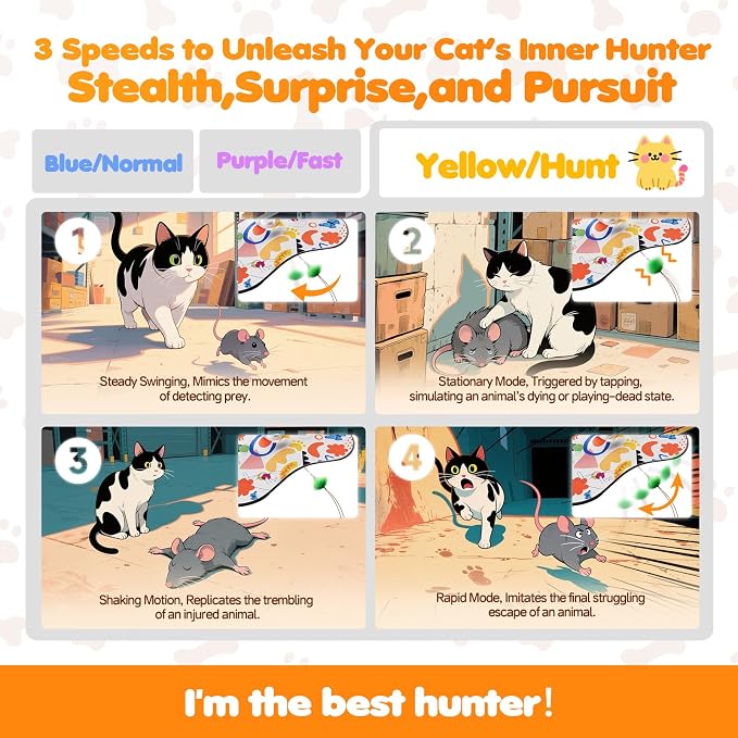 Aktor Interactive Cat Toy for Indoor Cats - Rechargeable Automatic Hide & Seek with Fluttering Butterfly, Moving Feather Wands & Realistic Prey Sounds | Motion Activated Exercise Toy for Bored Cats - Image 3
