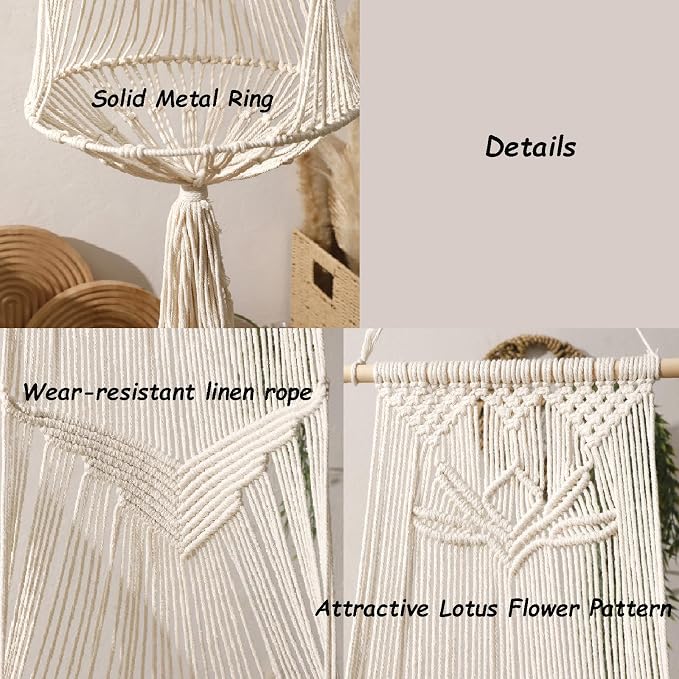 Macrame Cat Hammock-Boho Cat Bed Cotton Wall Hanging for Window Indoor Outdoor Home Decor, Macrame Cat Bed Hanging for Sleeping, Playing, Climbing and Lounging 49.2" Lx15.74 W - Image 3
