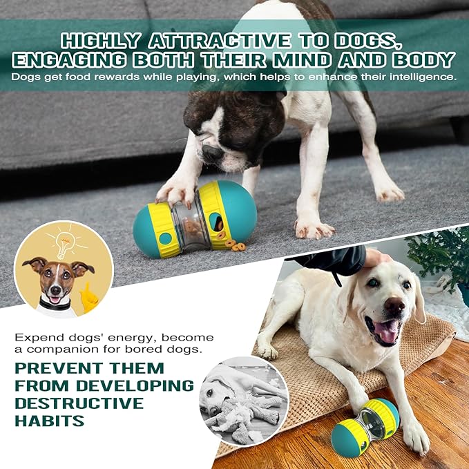 BSISUERM Dog Puzzle Toy Adjustable Treat Dispensing Ball Food Dispenser Tough Slow Feeder Puppy Enrichment Training Toy Pet Interactive Chase Toys for Small Medium Large Dogs to Keep Them Busy, Green - Image 6
