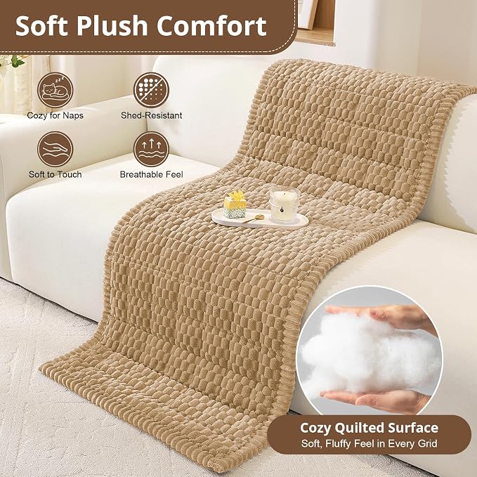 OstepDecor Couch Cover for Dogs, Washable Non Slip Sofa Cover for Pets | Soft Couch Covers for Sofa, Loveseat and Sectional, Furniture Protector Against Pet Hair & Dirt (27.6" x 47.2", Khaki) - Image 6