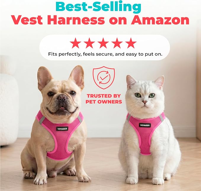 Voyager Step-in Air Dog Vest Harness - Fuchsia, XXX-Small | 11 - 12" in Chest, Reflective Bands, All Weather Breathable Air Mesh, Cats Compatible, Lightweight, Fast Drying - Image 6