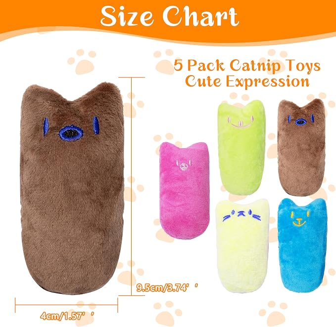 Seyezo Cat Toys for Indoor Cats, Multi Color, 5 Pack | 5Ps Cats Fetch Toys, Fluffy Toys for Playing, Interactive Kitten Toys, Kitty Chew Teething Toys - Image 3