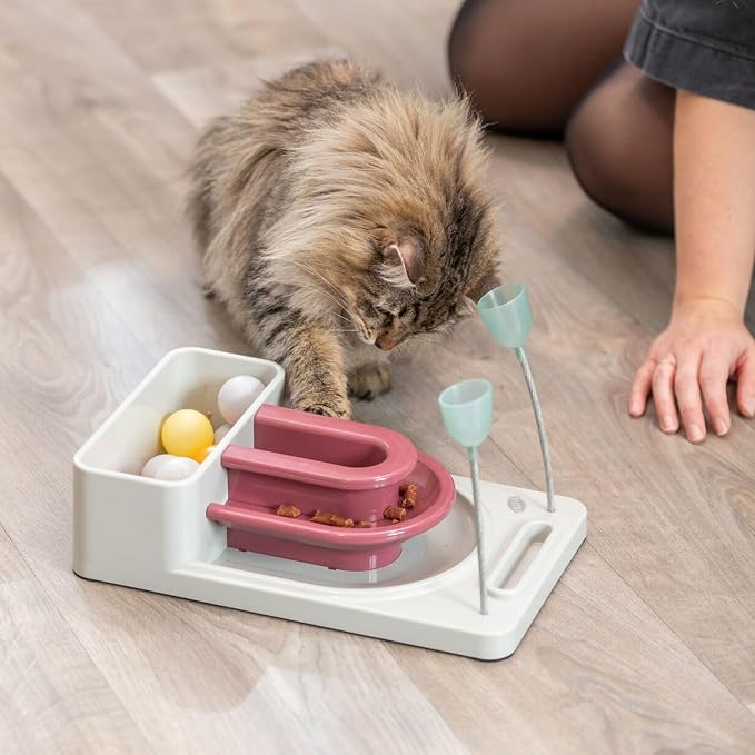 TRIXIE Cat Activity Fantasy Board Strategy Game – 4-Module Puzzle Toy for Mental Stimulation – Interactive Cat Toy for Indoor Cats – Berry/Gray, 8.25 x 13.25 x 4 in - Image 2