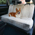 Dog Car Seat Cover, Waterproof Plush Pet Seat Protector, Beige, Back Seat | Faux rabbit fur, waterproof layer, non-slip silicone backing, side flaps, machine washable, fits most cars and SUVs by AEEISHOMEREFORM