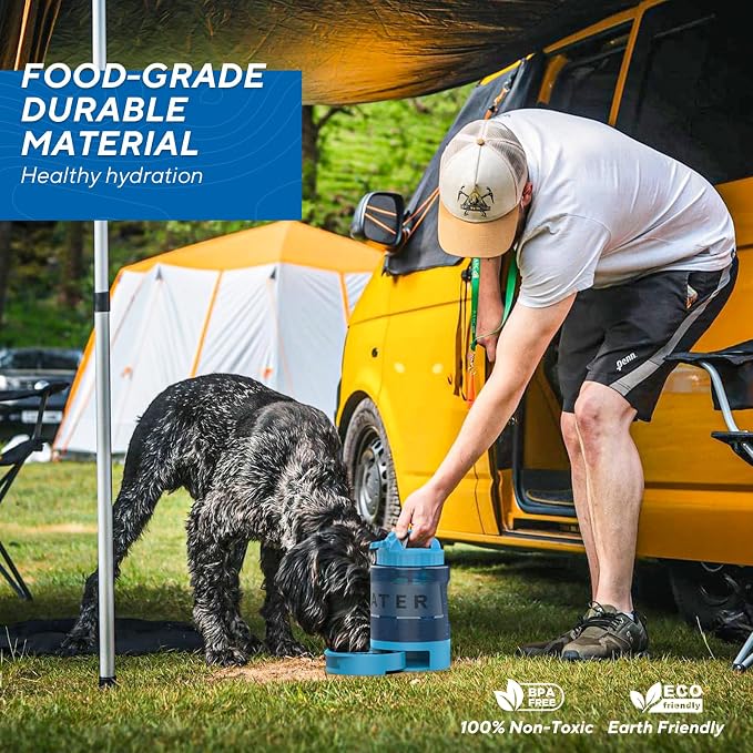 Dog Water Bowl Dispenser 77oz, Large Pet Dog Water Bottle Portable with Pull-Out Travel Water Bowl for Dogs, Portable Water Bowl for Dogs on The Go, Camping Essentials Hiking Traveling Accessories - Image 2