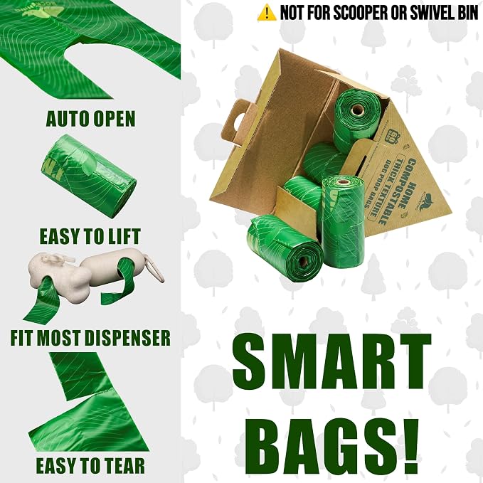 RockRhino XL Dog Poop Bags, Ultra Thick & Deep, 4-Layer Interlocked Bottom | 17.7 x 9.4'', 21+μm Thick, Certified Compostable | Easy Open Tie Handles, 60 Bags | Vanilla Scent, Fits Holder, Not Scooper - Image 8