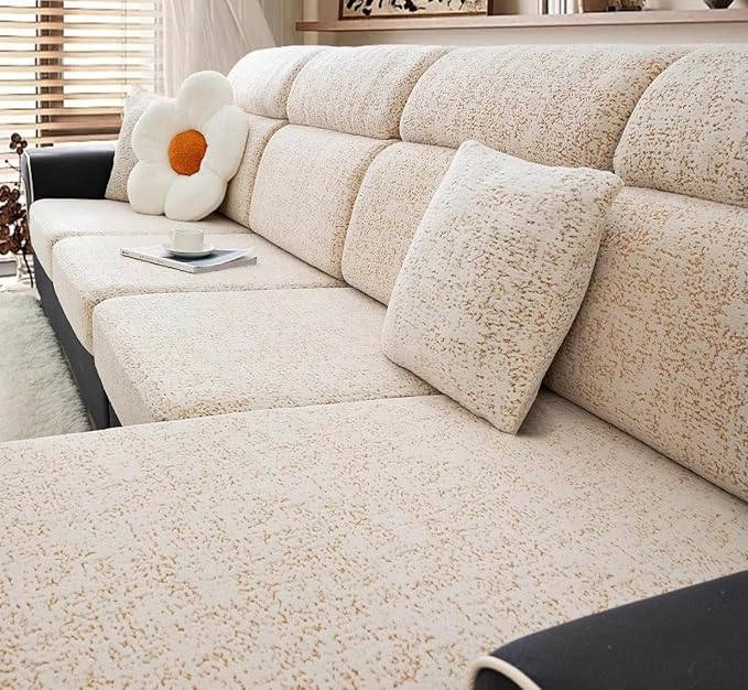 Stretch Sofa Slipcover, 2026 Upgraded Non Slip Couch Cover with Adjustable Straps, Pet Dog Cat Friendly Furniture Protector for 3 Seater, Washable for Living Room by Unknown