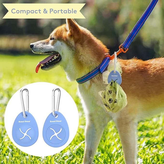 Dog Poop Bag Holder Charm for Hands-Free Carry of Used Dog Poop Bag on Leash, Lightweight Durable Silicone, Preserves your Diginity and Frees your Hands-Glacier - Image 6
