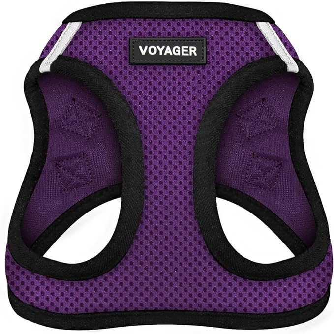 Voyager Step-in Air Dog Vest Harness - Purple/Black Trim, X-Large | 20.5 - 23" in Chest, Reflective Bands, All Weather Breathable Air Mesh, Cats Compatible, Lightweight, Fast Drying by BestPetSuppliesLLC