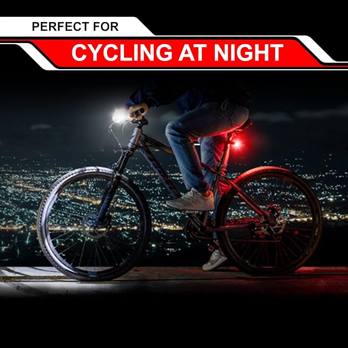 Bike Lights for Night Riding, USB Rechargeable Front and Back Lights, LED Bicycle Headlight and Tail Light Set, Water Resistant Bike Lights Rechargeable for Mountain Bikes, Kids Bike Light, MTB Light - Image 8