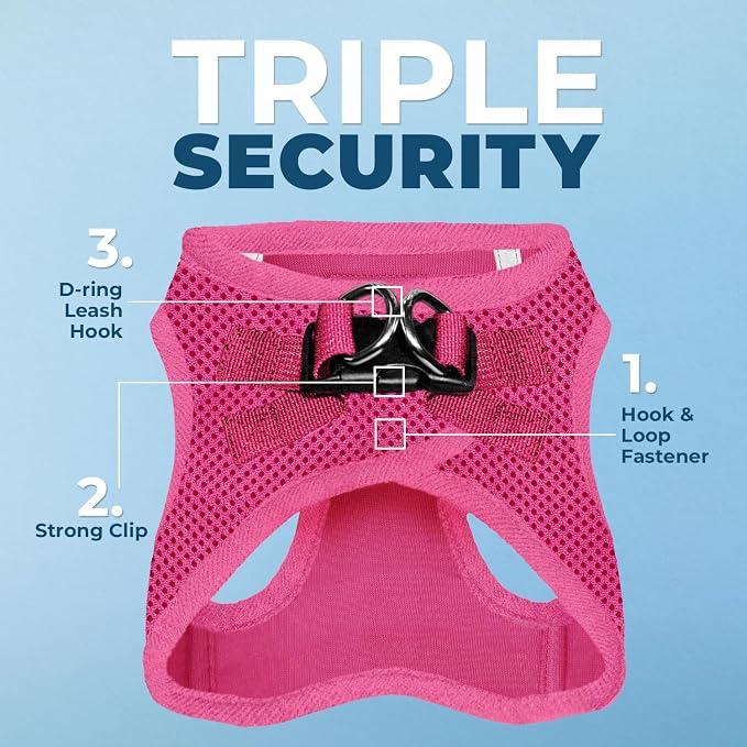 Best Pet Supplies Voyager Step-in Air All Weather Mesh Harness and Reflective Dog 5ft Leash Combo with Neoprene Handle, for Small, Medium and Large Breed Puppies - Fuchsia, Large - Image 3