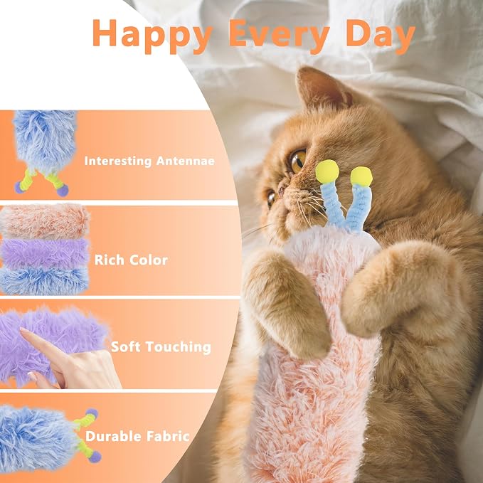 3 Pack Catnip Toys,Soft Cat Pillows Toys with Antennae, Funny cat Toy - Image 3