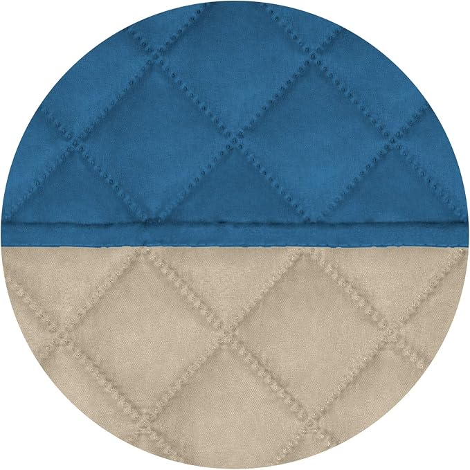 PureFit Reversible Quilted Couch Covers for Dogs Sofa Cover 4 Seater 88" | Peacock Blue/Beige, Water Resistant Couch Protector, Washable Pet Couch Cover with Non Slip and Elastic Straps For Kids - Image 5