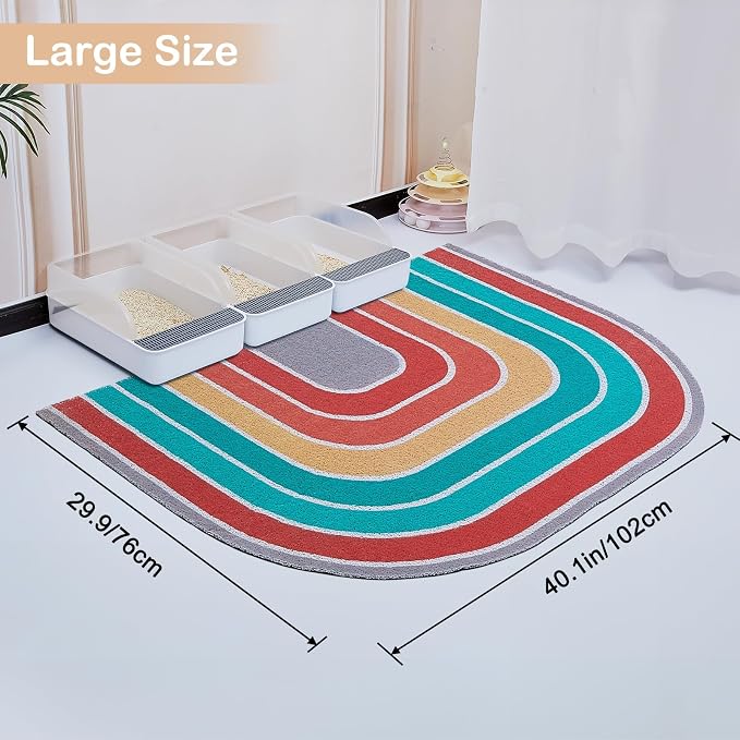 Unicorn Catcher 40"x30" Cat Litter Mat, Non-Slip Trapping Mat for Cats | PVC Mesh Litter Trapping Mat With A Non-Slip Backing Designed To Keep Floors Clean For Indoor Cats - Image 2