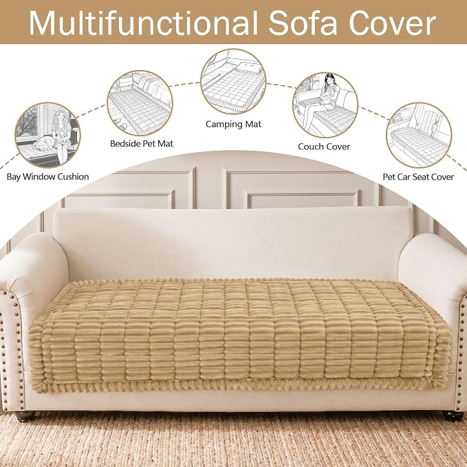 hyha Couch Cover for Dogs, Washable Non Slip Plush Flannel Sofa Protector | Thick Flannel, Anti-Slip Backing, Pet Hair & Scratch Protection, Fits Sofa & Loveseat (35.4" x 82.7") - Image 3