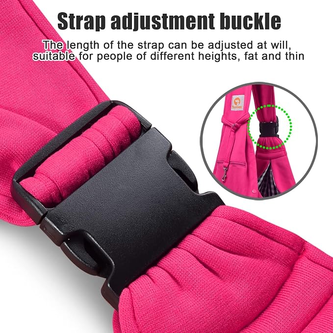 TOMKAS Dog Sling Carrier for Small Dogs Puppy Carrier for Small Dogs (Rose red, Adjustable Strap for 3-10 lbs & Zipper Pocket) - Image 3