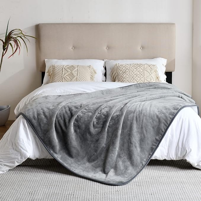 Soft Waterproof Blanket for Bed Couch Sofa, Grey, 50x60 inches | Liquid Pee Proof Pet Blanket for Dog Puppy Cat, Reversible Sherpa Fleece Blanket for Couch Cover, Furniture Protector - Image 3
