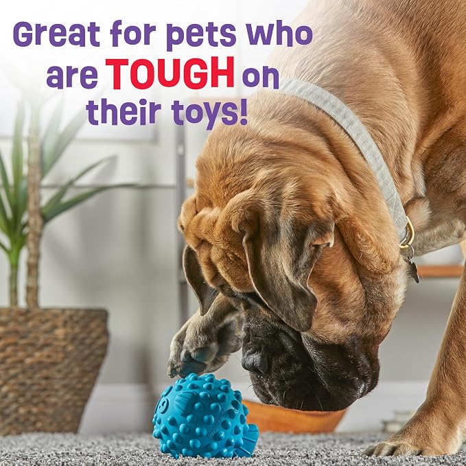 Brightkins Tough & Tumble Treat Dispenser Large Pufferfish - Interactive Dog Toys, Dog Treat Dispenser Toy, Puppy Training Toys, Durable Puzzle Balls for Dogs, Enrichment Slow Feeder Ball - Image 3