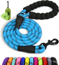 Taglory Rope Dog Leash for Small Medium Dogs, 5 FT Padded Handle, Blue | Made of Climbing Rope, Reflective for Night Walks and Training, Comfortable Grip, Anti-tangle Swivel Clip, 3/8 inch by Taglory