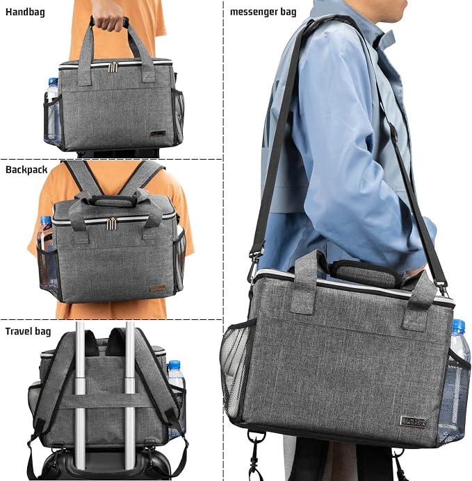 BAGLHER Dog Travel Bag Backpack Pet Supplies Backpack Pet Accessories Storage Bag 5-Piece Set With Shoulder Strap 2 Lined Pet Food Containers 4 Foldable Feeding Bowls Essential Kit for Pet travel - Image 4