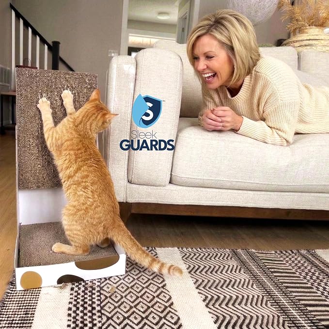Cat Scratch Furniture Protector, 12-Pack Double-Sided Couch Protector from Cat Claws — Sticky Anti-Scratch Training Tape Sheets for Sofa, Door & Corner, Clear Cat Deterrent - Image 6