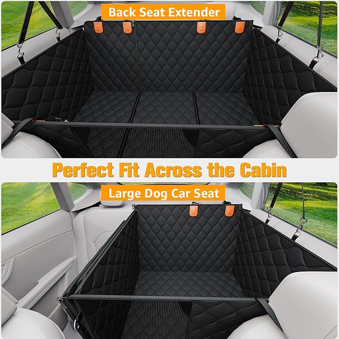 PETICON Convertible Backseat Extender for Dogs, Hard Bottom Dog Seat Cover | Converts to Passenger Mode, 3 Rigid Panels, 400lbs, Waterproof Scratchproof 600D Oxford, Non-slip, Fits Cars/Trucks/SUVs - Image 4