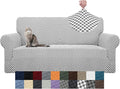 YEMYHOM Couch Cover Latest Jacquard Design High Stretch Extra Large Sofa Covers Pet Dog Cat Proof Oversized Slipcover Non Slip Magic Elastic Furniture Protector (X Large, Black and White Checkered) by YEMYHOM