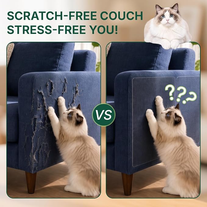 Cat Scratch Furniture Protector No Pins Self Adhesive, 20 Pack | Couch Guard, No Pins Design, Self Adhesive, Scratch Protection - Image 4