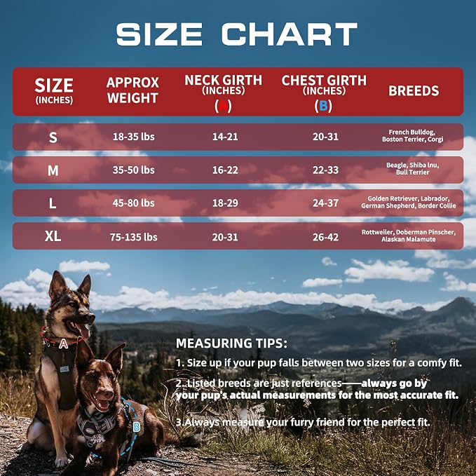 AUROTH Tactical Dog Harness for Large Dogs No Pull Adjustable Pet Harness Reflective K9 Working Training Easy Control Pet Vest Military Service Dog Harnesses Red XL | Easy Control Handle, Adjustable, Reflective, Military K9, for Doberman Husky Walking ... - Image 8
