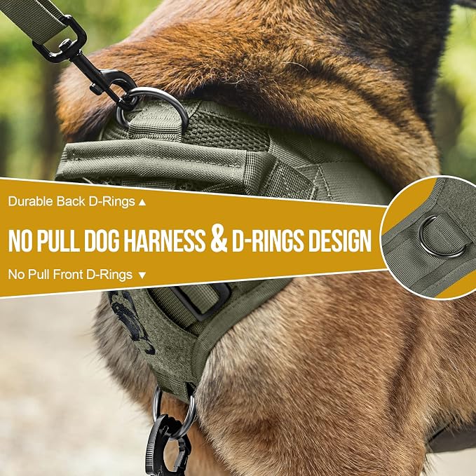 OneTigris No Pull Tactical Dog Harness for Medium Dogs, Aire Mesh Service Dog Harness Breathable Military Dog Molle Vests with Handles, Service Dogs Vest Harness for Walking Hiking Training - Image 5