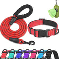 Dynmeow Reflective Dog Collar and Leash Set for Small Dogs, Red | Soft Neoprene Padded, 6FT Climbing Rope, Ideal for Daily Outdoor Walking or Indoor Wearing, Night Visible for Safety by Dynmeow