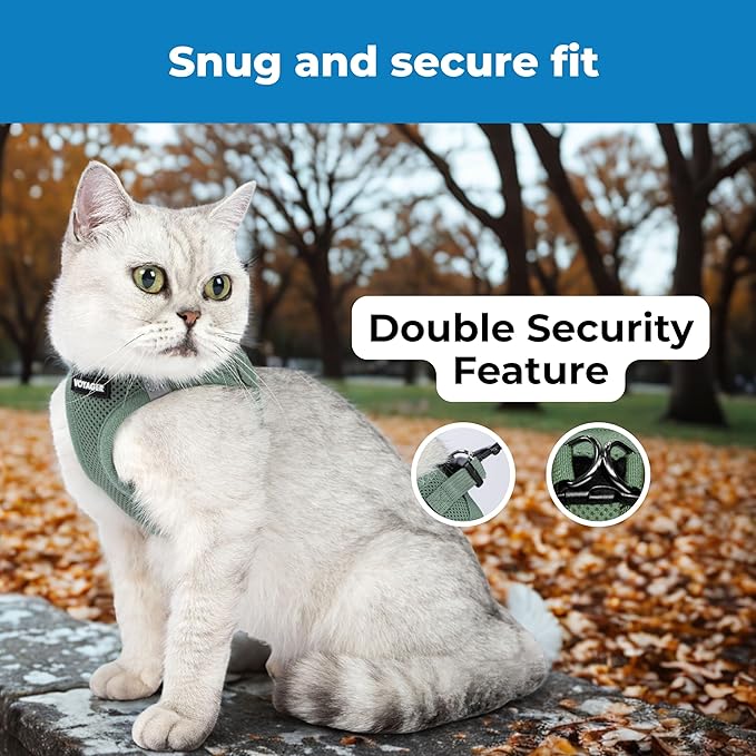 Voyager Step-in Air Cat Harness & Leash Set - Moss Green, XX-Small | 12 - 13.5" in Chest, Reflective Bands, All Weather Breathable Air Mesh, Cats Compatible, Fast Drying - Image 5