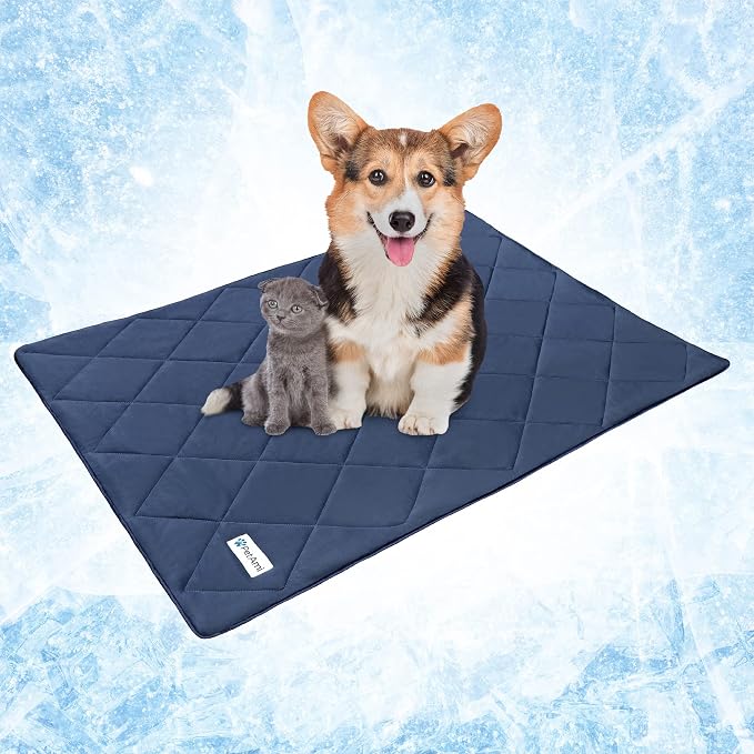 PetAmi Premium Cooling Dog Blanket | Lightweight Fluffy Pet Throw Blanket Bed Cover for Dogs, Cat, Puppies | Pet Blanket Furniture Protector Couch Sofa | Reversible Fuzzy Cozy | 29x40, Navy Blue - Image 8