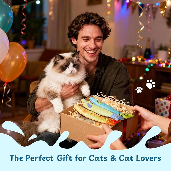 Catnip Toys, [12000mg] Extra Large Cat Toys for Indoor Cats, 100% Natural North American Catnip Floppy Fish, Crinkle Sound, Soft Cotton-Free Surface for Chewing, Teething & Kicking - Image 7