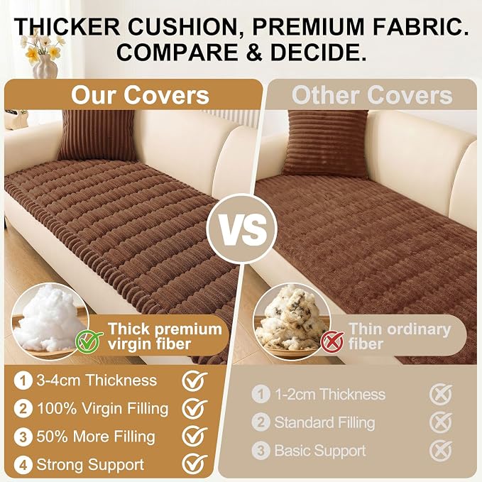 Smiry Couch Cover for Dogs, Non Slip Washable Sofa Protector for Pets | Soft Furniture Cover for Leather & Fabric Couches, Cozy Protect Against Fur, Dirt & Messes, Pet Friendly, 35.4"x82.7" - Image 4
