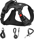 NESTROAD No Pull Dog Harness,Adjustable Oxford Dog Vest Harness with Leash,Reflective No-Choke Pet Harness with Easy Control Soft Handle for Small Medium Dogs(Medium,Black) by NESTROAD