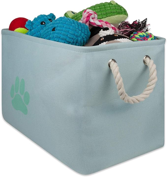 Bone Dry Pet Storage Collection Collapsible Bin, Medium Rectangle, Aqua - Image 4