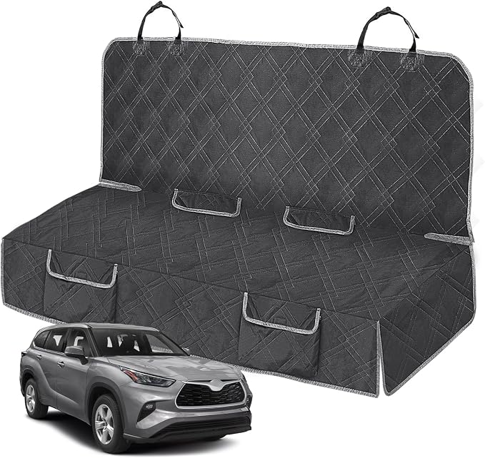 Dog Car Seat Cover for Toyota Highlander 2013-2024 2025 | Waterproof Pet Bench Seat Cover for Back Seat, 600D Heavy Duty Scratch Proof Nonslip Truck Seat Covers for Dogs by Kistrba